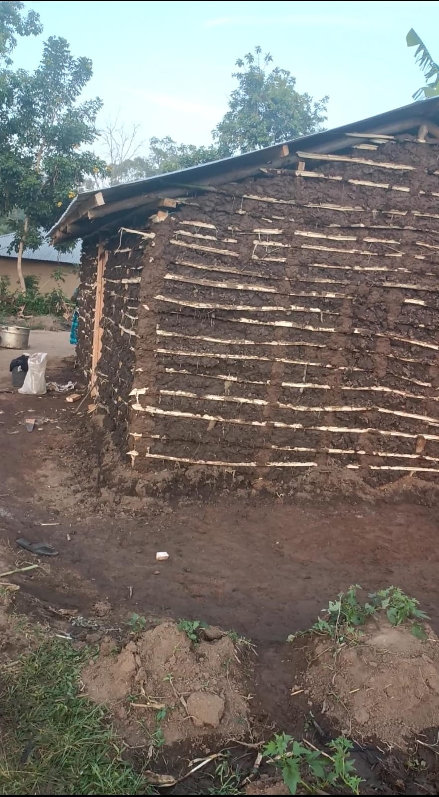Widow's new home under construction, alternate angle