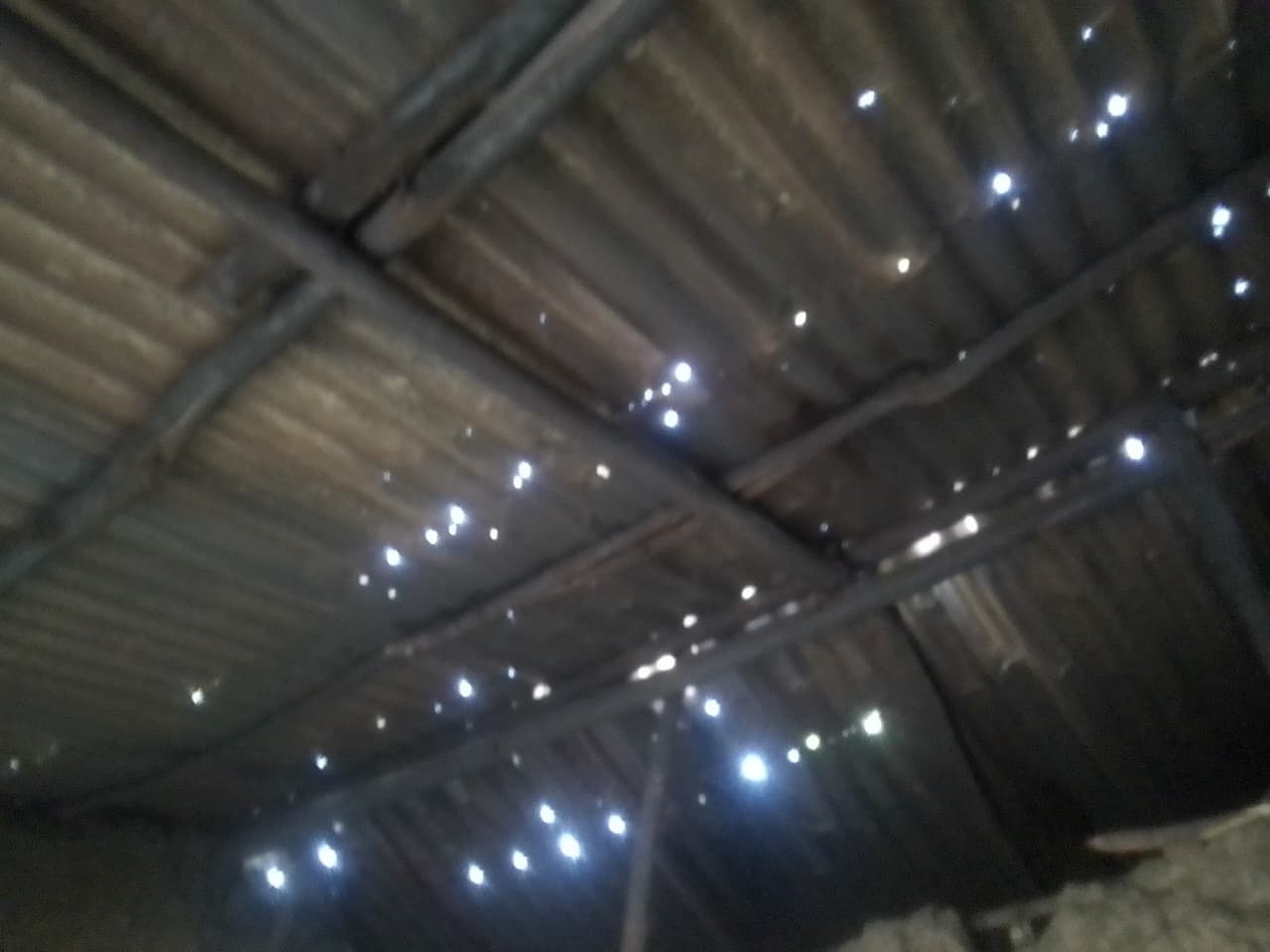 Leaking roof of the old house before reconstruction